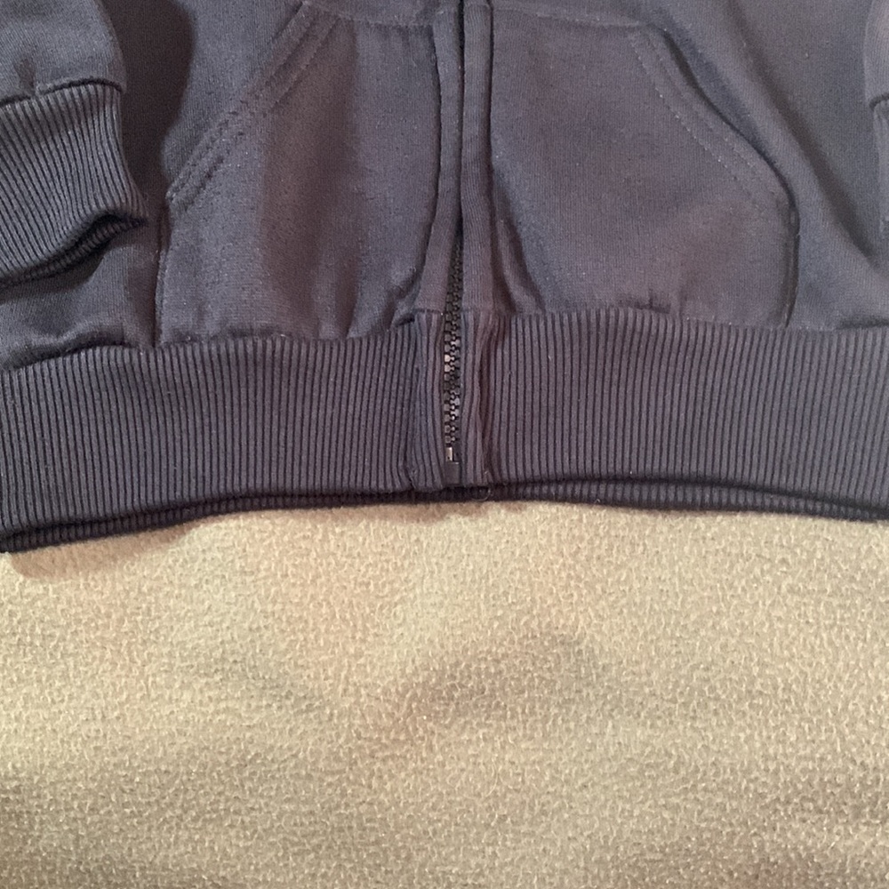 Kids Hill Heavy weight black, long sleeve, hooded sweatshirt.  Zipper.  Size S - Picture 4 of 5